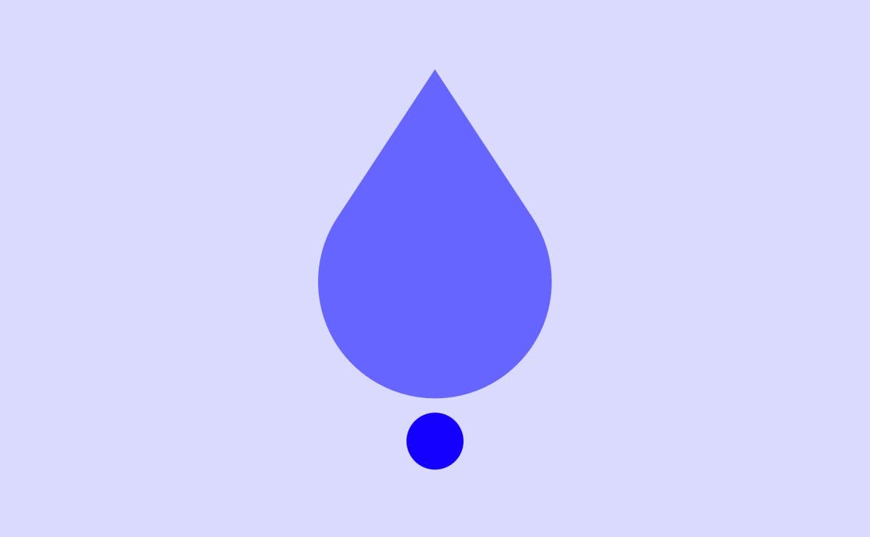 The image shows a centred purple drop on top of a smaller blue circle surrounded by a lilac background. It is a visual representation of vitamin B3 which can be found in the Heights Vitals⁺. 